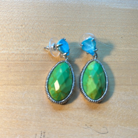 Ippolita like turquoise teardrop earrings - Picture 3 of 5